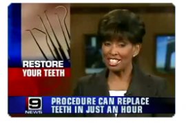 New York Teeth in an Hour same day dental implants demonstrated by Dr. Richard Nejat on channel 9 news